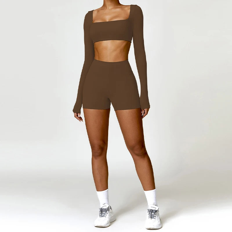 2PCS Women’s Yoga Set – Quick-Dry Long Sleeve Sportswear