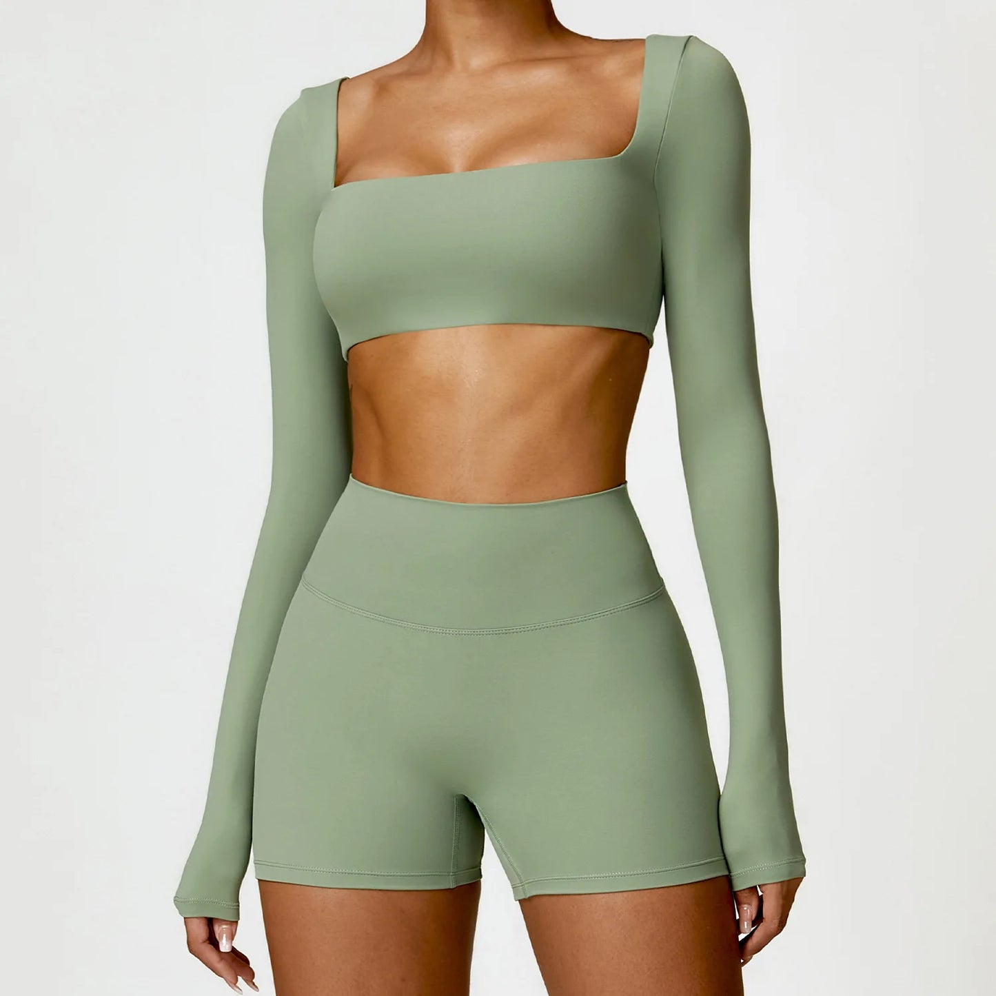 2PCS Women’s Yoga Set – Quick-Dry Long Sleeve Sportswear