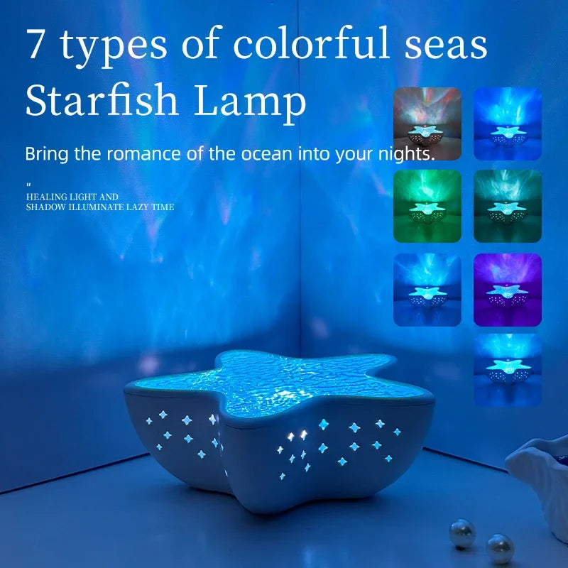 Starfish LED Night Light – Ocean Wave Projector Lamp