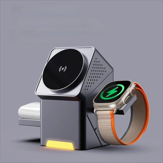 3-in-1 Wireless Charger – Automatic Rotation Fast Charging Dock
