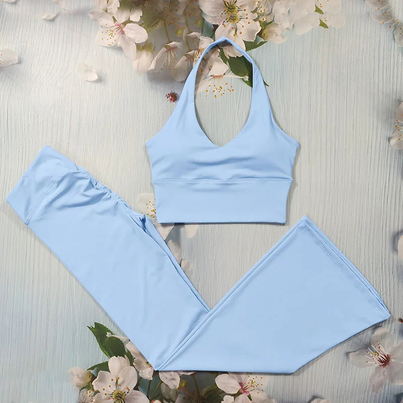 Scrunch Yoga Set – Sports Bra & Flared Leggings