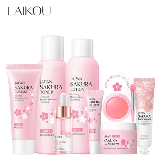 LAIKOU 8-Piece Sakura Skincare Set