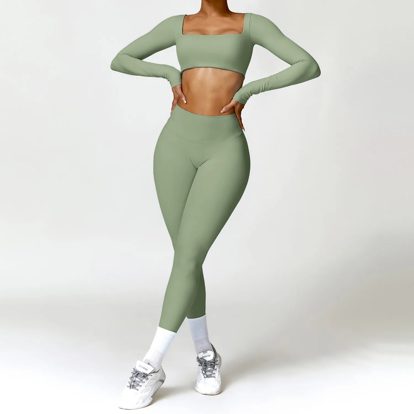 2PCS Women’s Yoga Set – Quick-Dry Long Sleeve Sportswear