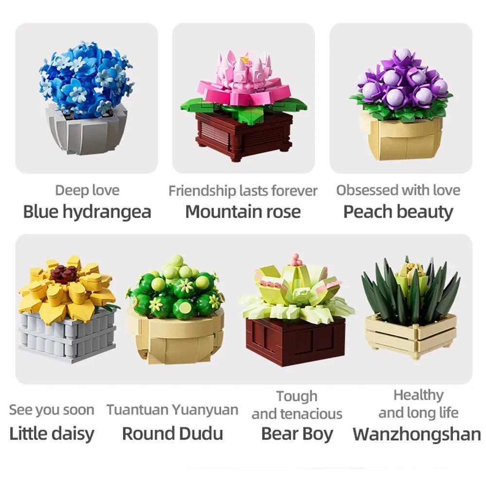 Succulent Flower Building Blocks