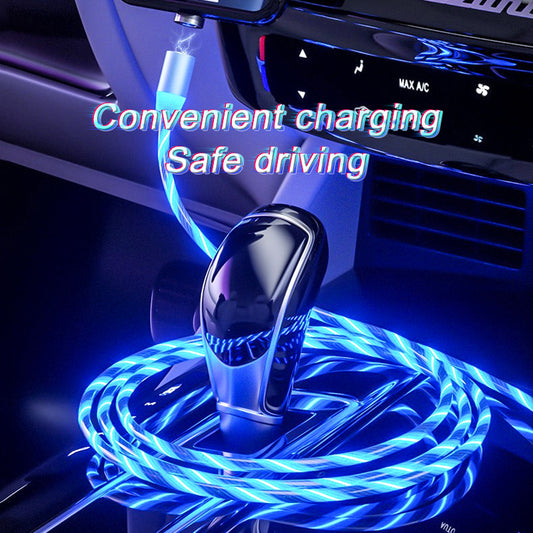 Magnetic LED Fast Charging Cable – Type-C, Lightning & Micro USB