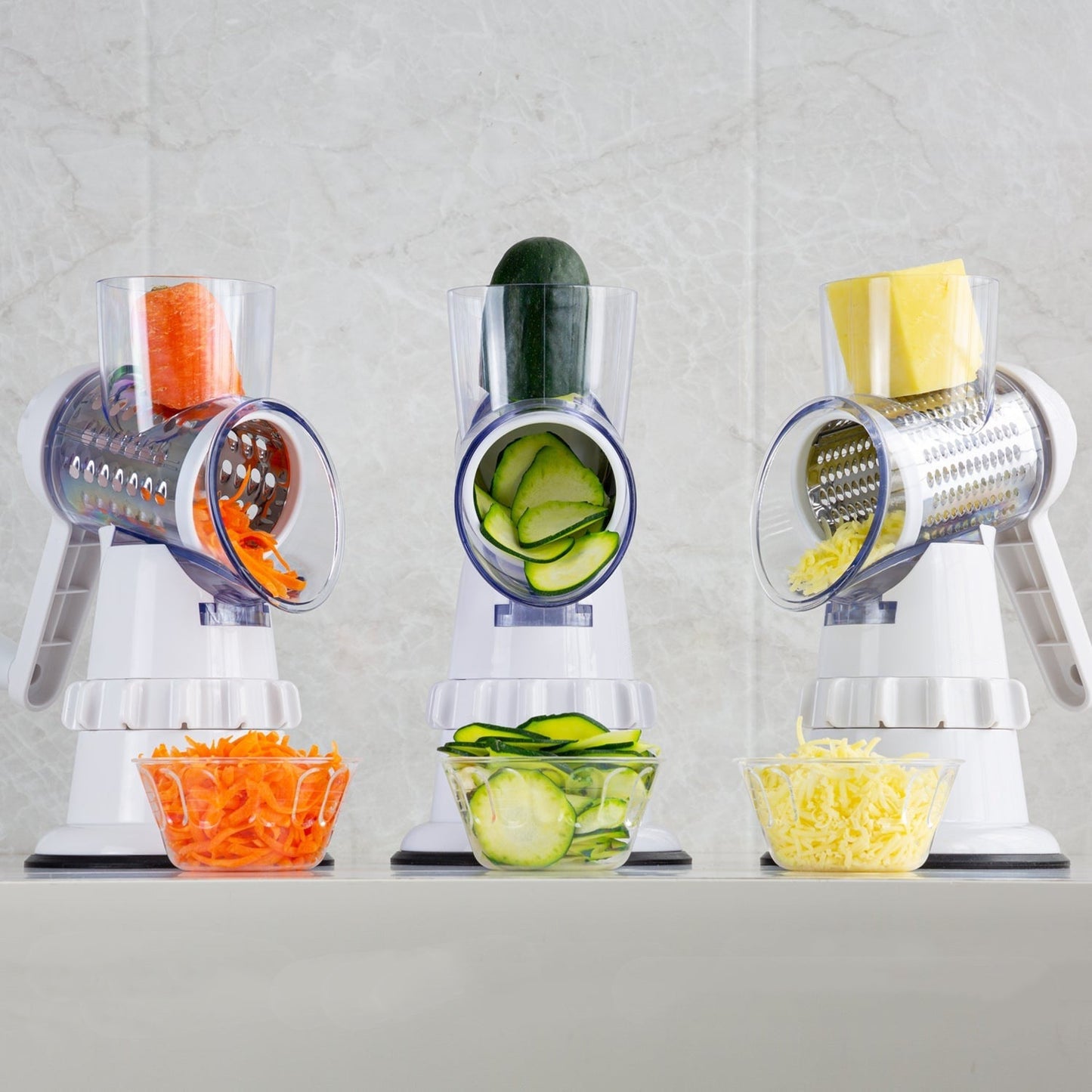 3-in-1 Manual Vegetable Slicer & Grater – Multi-Purpose Kitchen Gadget