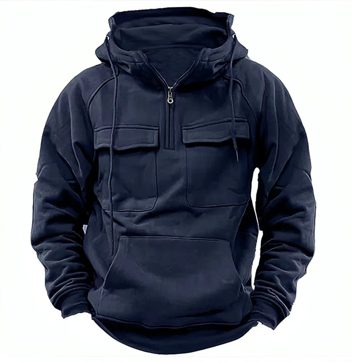 Men’s Zip-Up Hoodie Sweatshirt with Drawstring and Pocket
