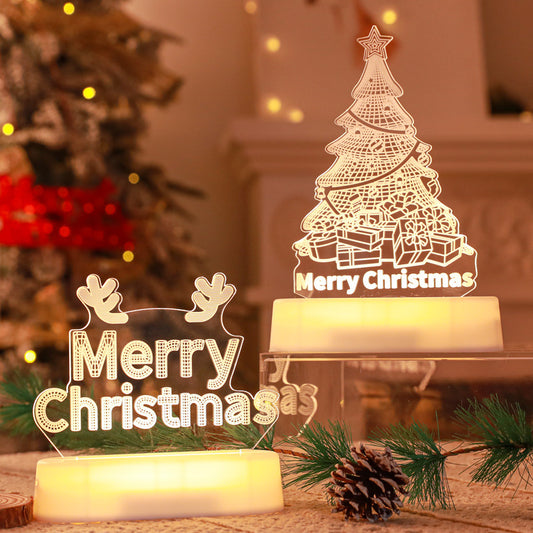 3D Christmas LED Night Light – Acrylic Holiday Lamp & Kids Gift