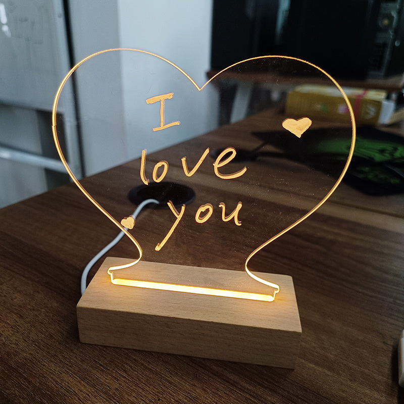 Creative LED Note Board Night Light – Message Board with Marker