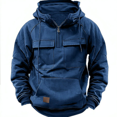 Men’s Zip-Up Hoodie Sweatshirt with Drawstring and Pocket