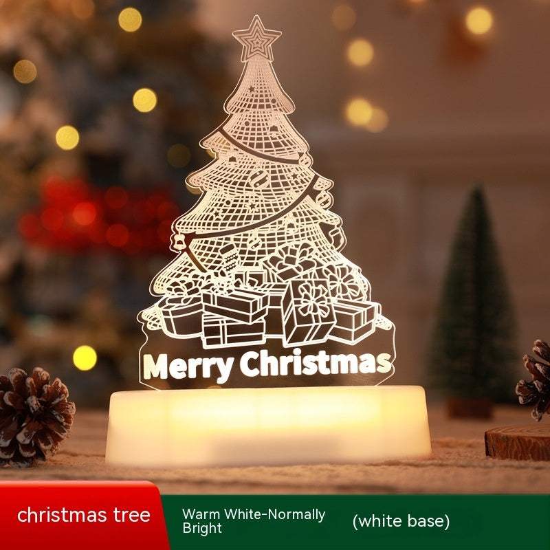 3D Christmas LED Night Light – Acrylic Holiday Lamp & Kids Gift