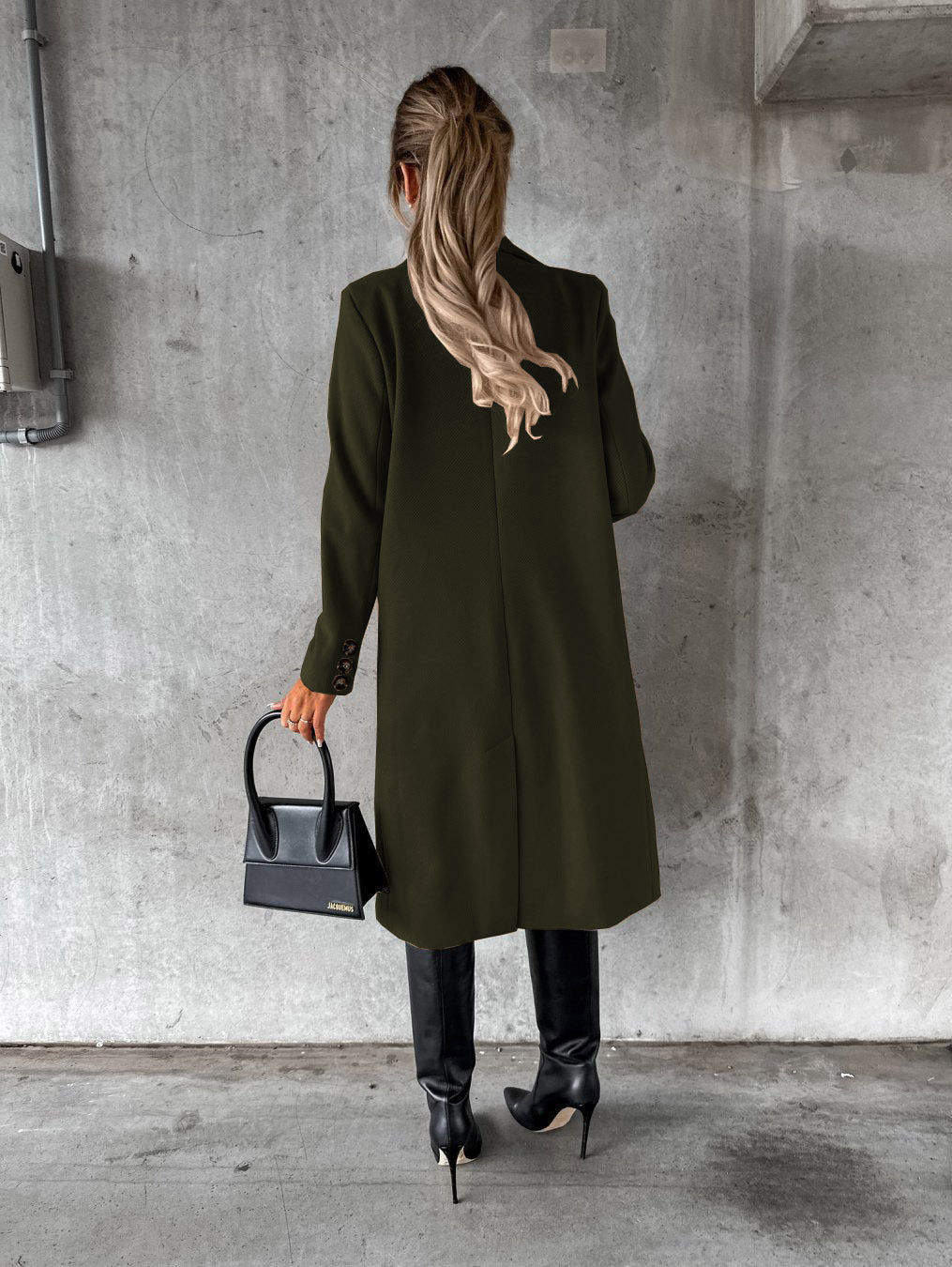 Women’s Double-Breasted Lapel Coat – Slim Long Winter Jacket