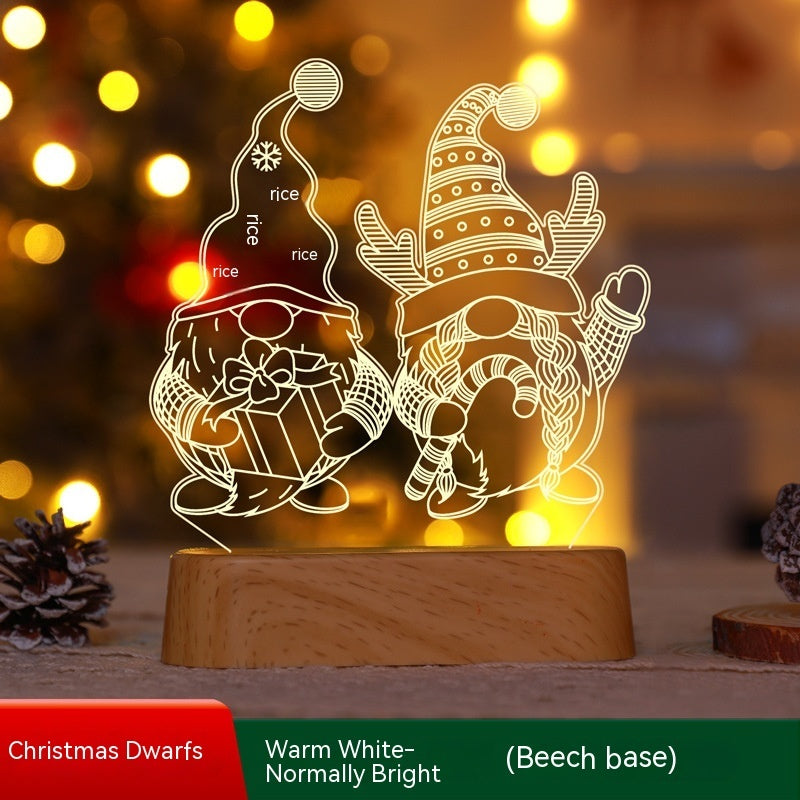 3D Christmas LED Night Light – Acrylic Holiday Lamp & Kids Gift
