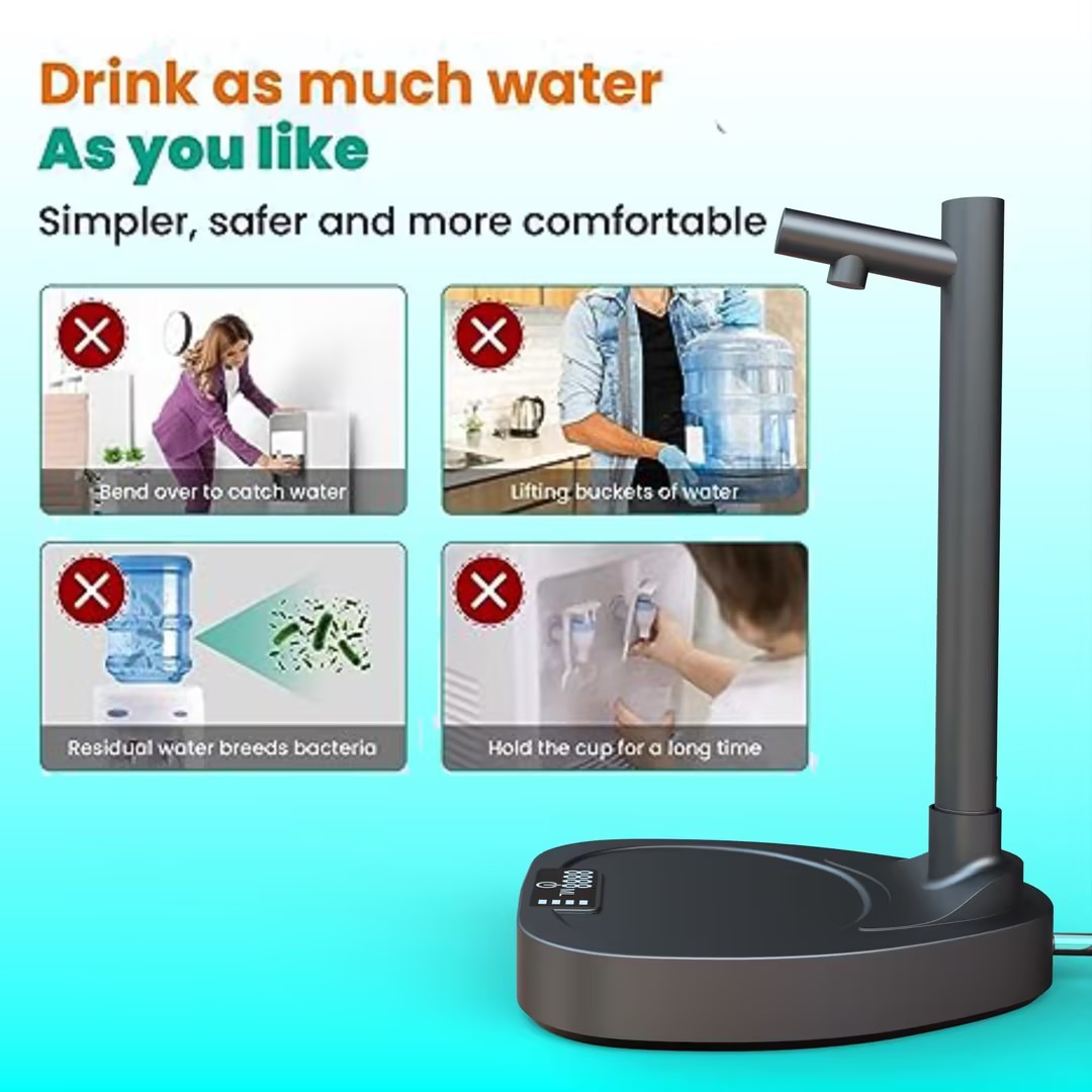 Automatic Rechargeable Water Dispenser with Stand – Desktop Bottle Pump