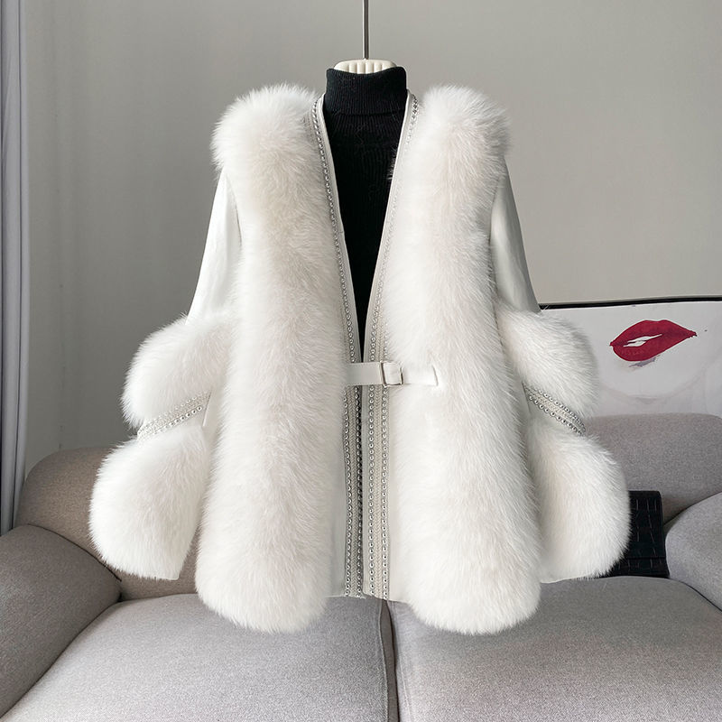 Women’s Mid-Length Faux Fur Coat – Loose Warm Winter Jacket