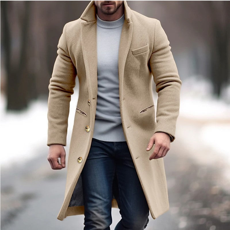 Men’s Winter Lapel Trench Coat
