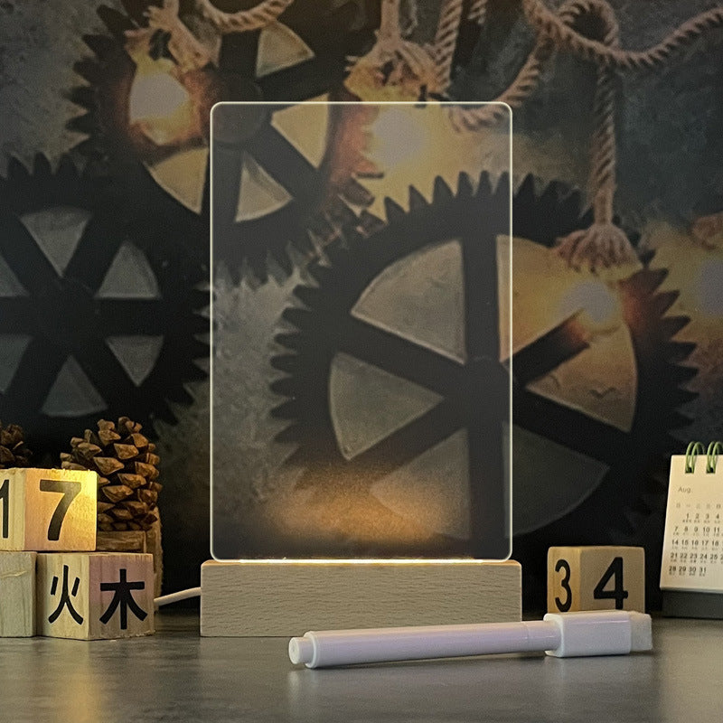 Creative LED Note Board Night Light – Message Board with Marker