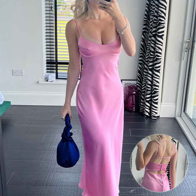 Elegant Satin Camisole Slip Dress