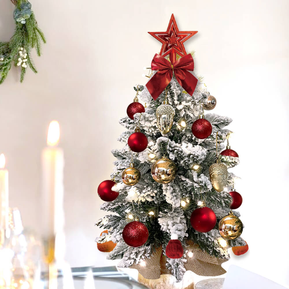 Mini Flocked Christmas Tree with Lights