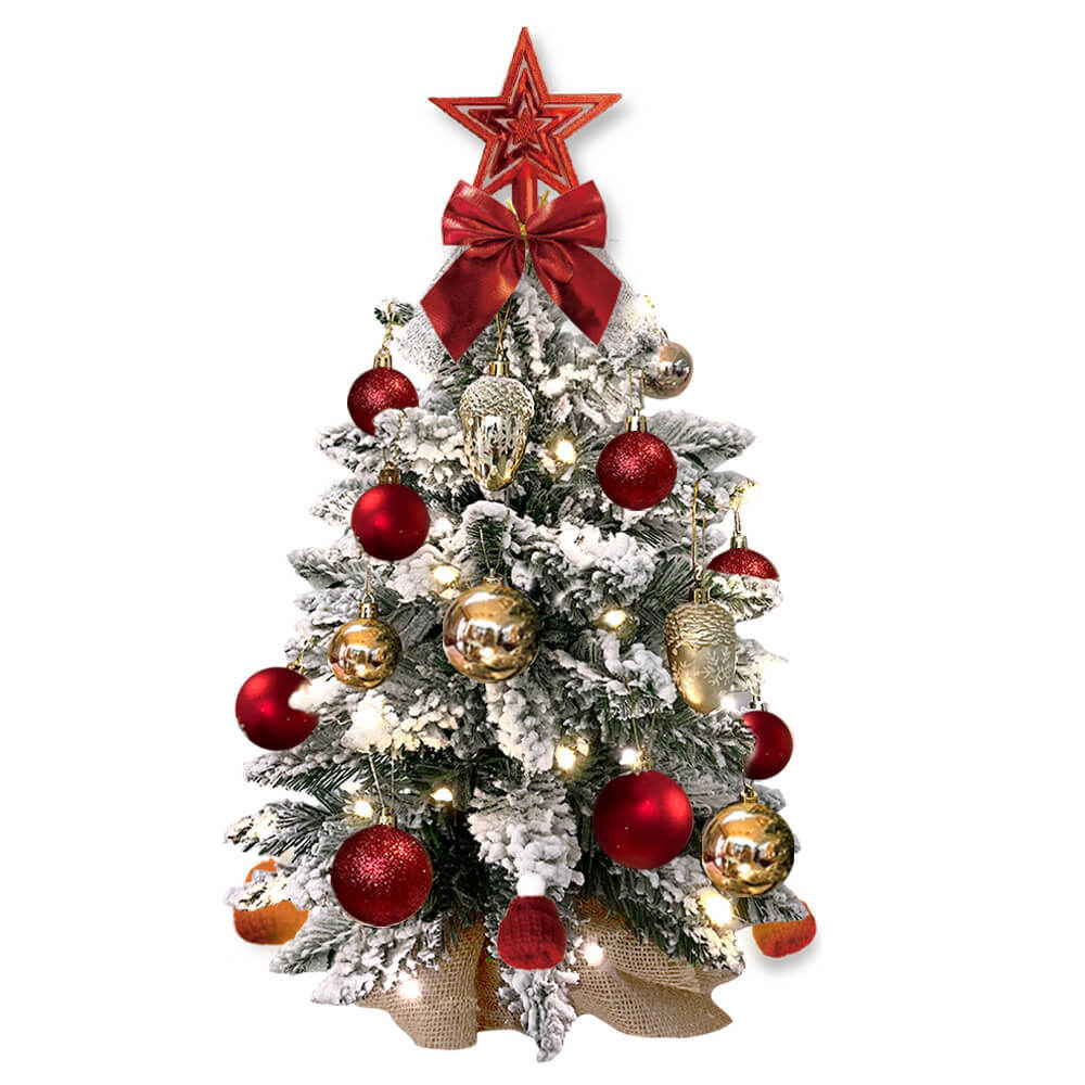 Mini Flocked Christmas Tree with Lights