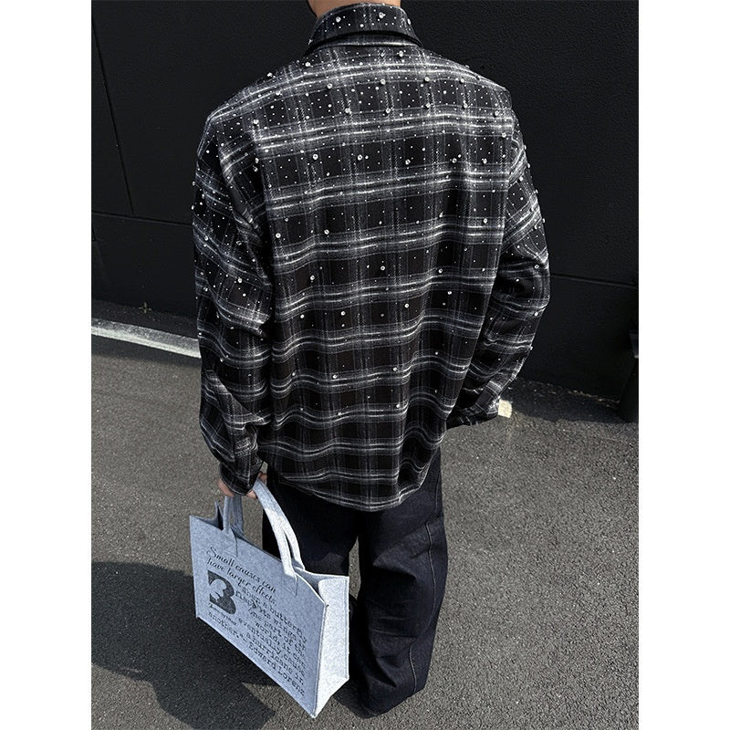 Men’s Retro Starry Embroidery Shirt Coat