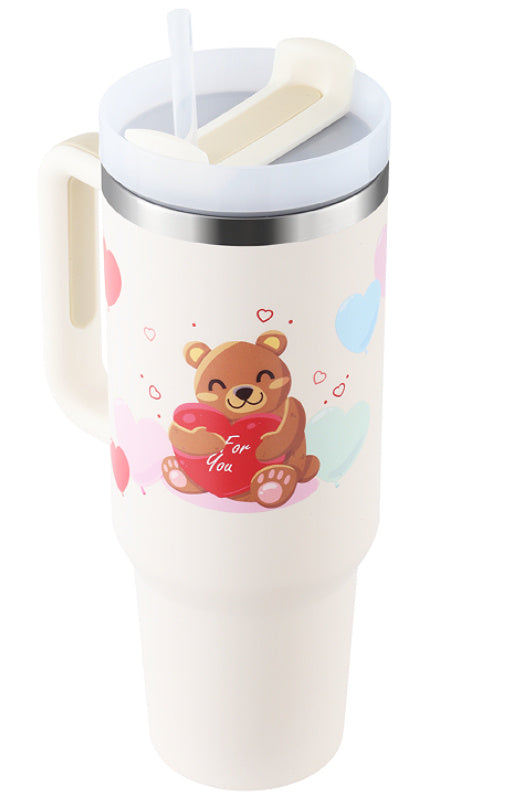 40oz Insulated Tumbler with Handle & Straw