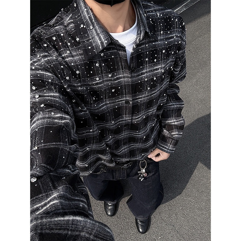 Men’s Retro Starry Embroidery Shirt Coat