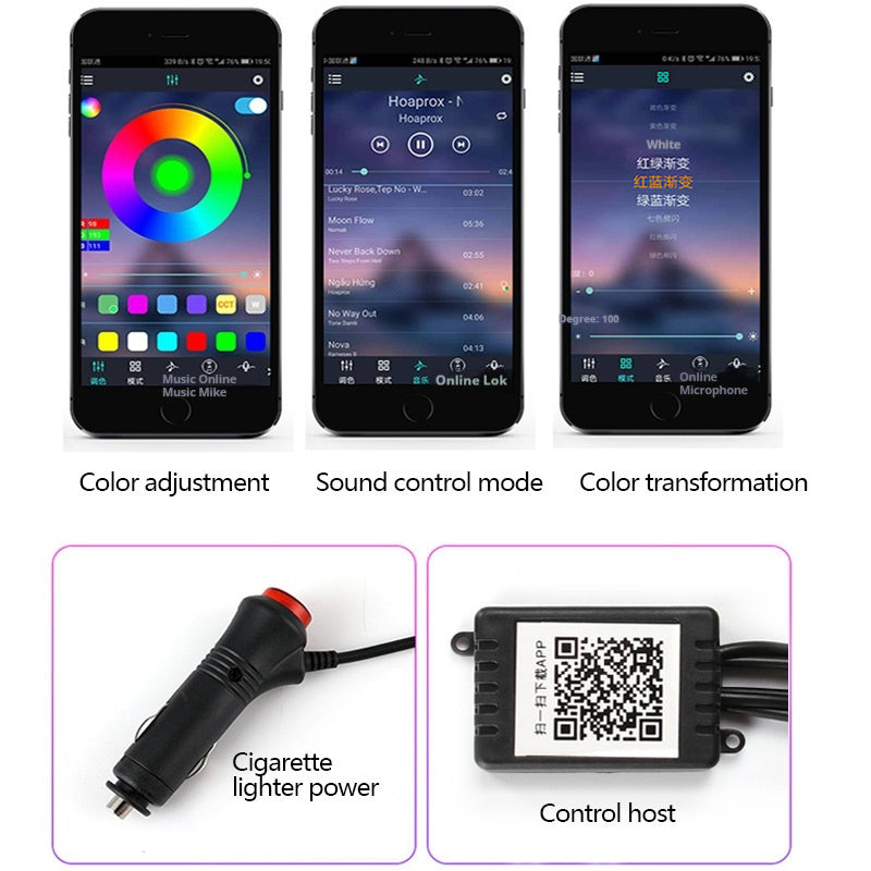 Car Fiber Optic Ambient Light – APP Rhythm Control