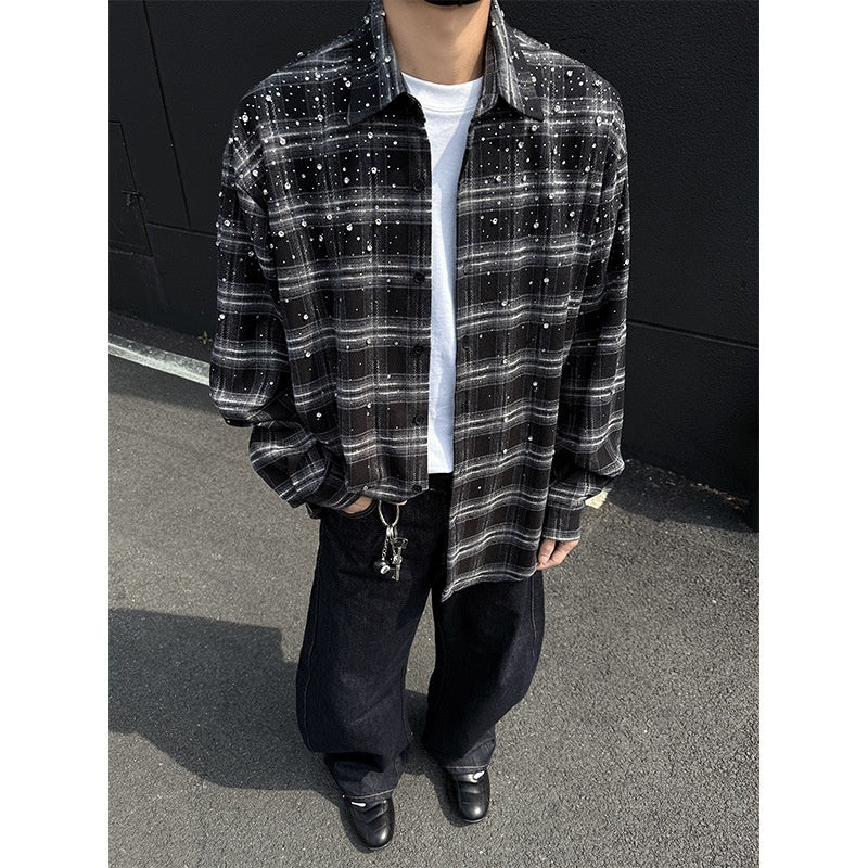 Men’s Retro Starry Embroidery Shirt Coat