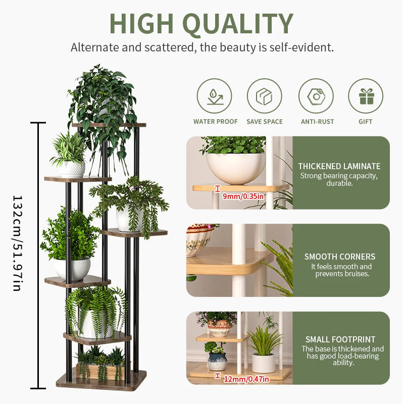 Wooden Multi-Layer Plant Stand