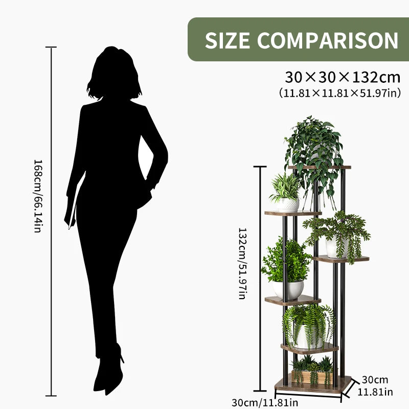 Wooden Multi-Layer Plant Stand