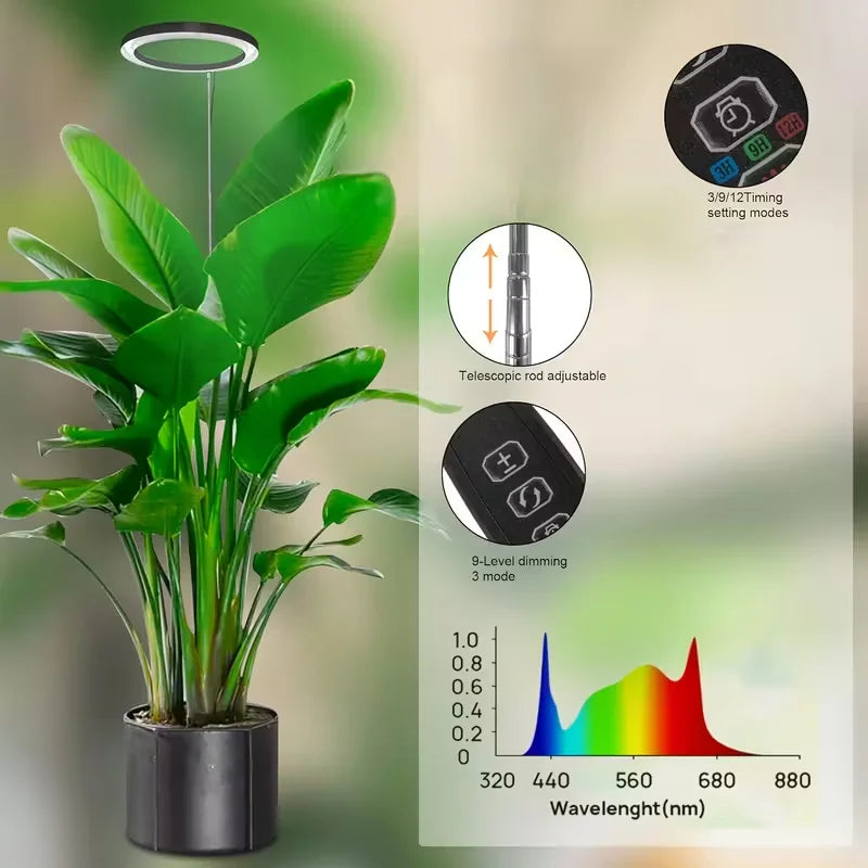Adjustable LED Grow Light for Large Plants