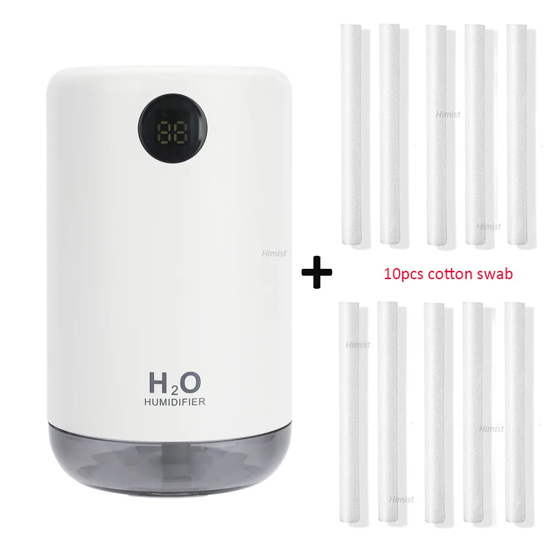 Wireless Ultrasonic Air Humidifier – 500ml Portable Aroma Diffuser with LED Battery Display