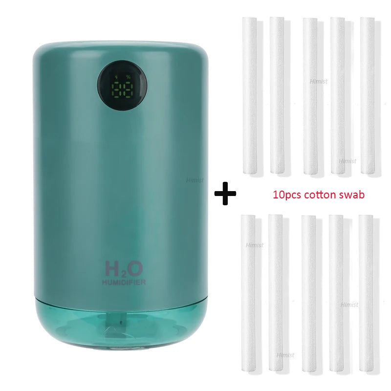 Wireless Ultrasonic Air Humidifier – 500ml Portable Aroma Diffuser with LED Battery Display