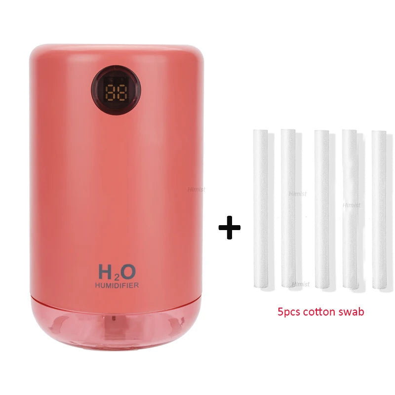 Wireless Ultrasonic Air Humidifier – 500ml Portable Aroma Diffuser with LED Battery Display