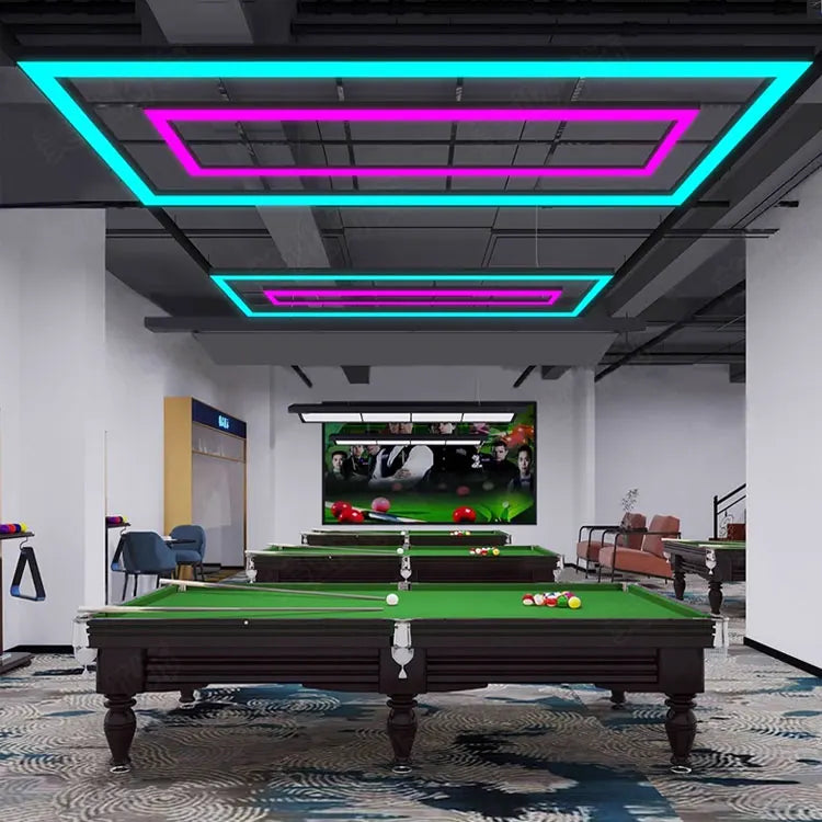 Customizable LED Billiard Pool Table Pendant Light – Rectangular Suspension Lamp