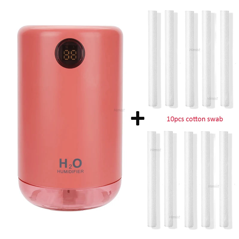 Wireless Ultrasonic Air Humidifier – 500ml Portable Aroma Diffuser with LED Battery Display