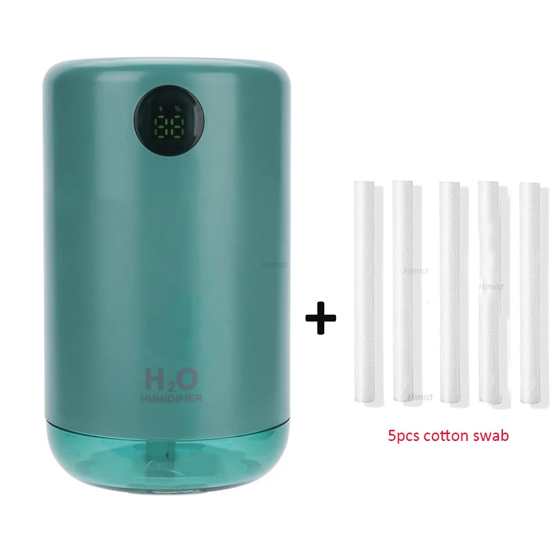 Wireless Ultrasonic Air Humidifier – 500ml Portable Aroma Diffuser with LED Battery Display