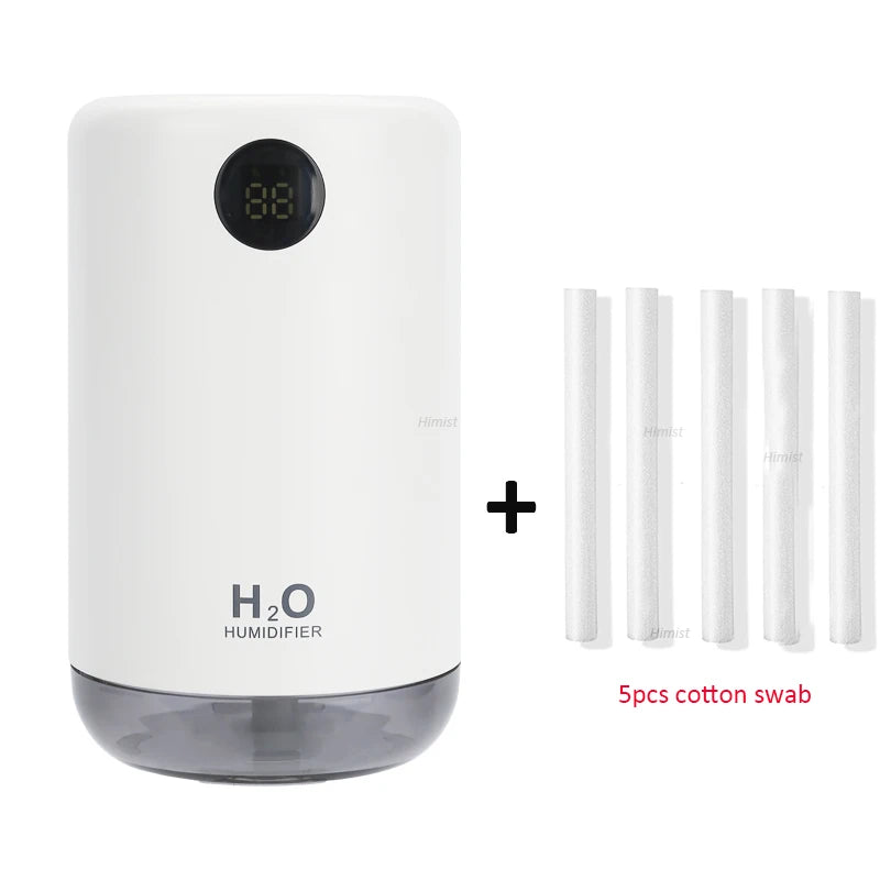 Wireless Ultrasonic Air Humidifier – 500ml Portable Aroma Diffuser with LED Battery Display