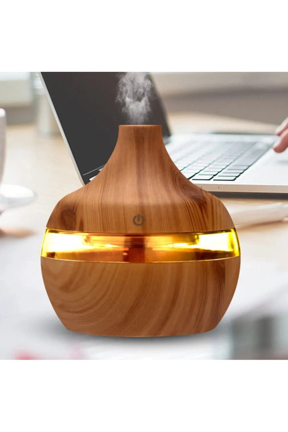 Wood Grain Ultrasonic Aroma Diffuser – 300ml Cool Mist Humidifier