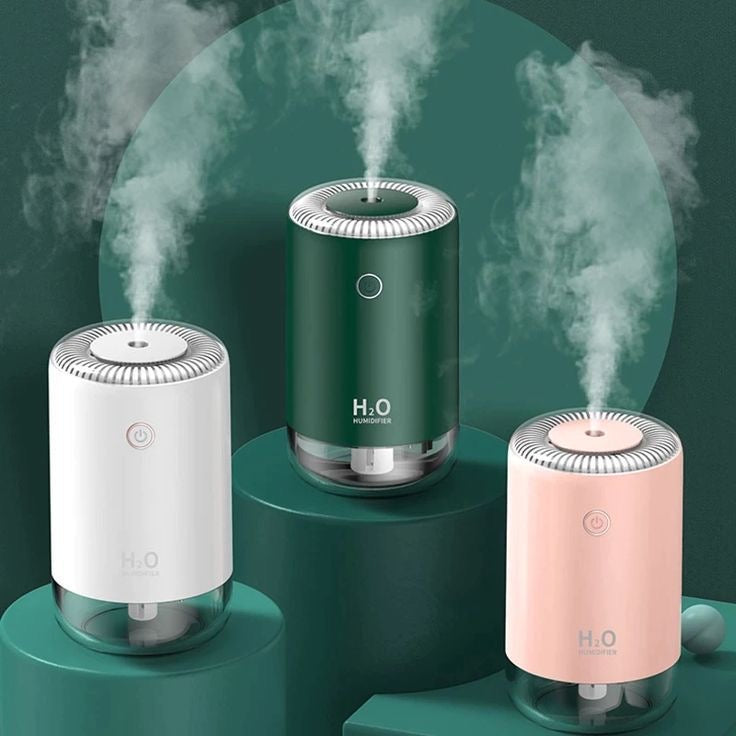 Wireless Ultrasonic Air Humidifier – 500ml Portable Aroma Diffuser with LED Battery Display