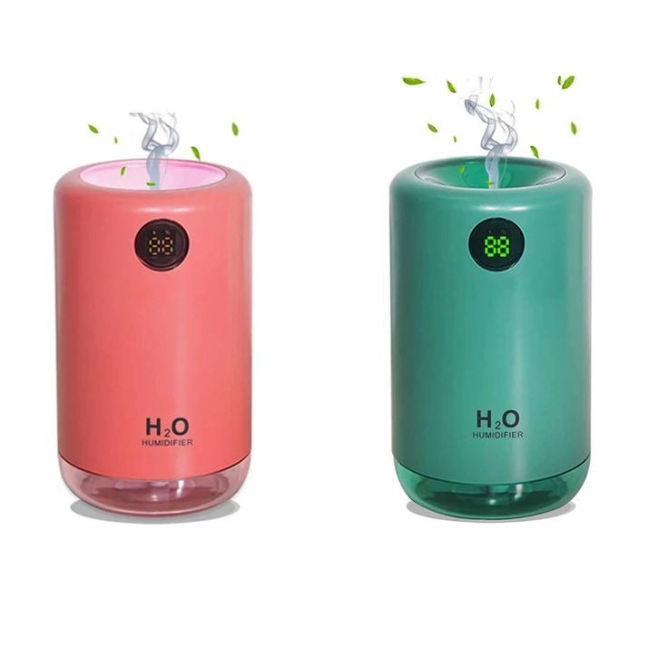 Wireless Ultrasonic Air Humidifier – 500ml Portable Aroma Diffuser with LED Battery Display