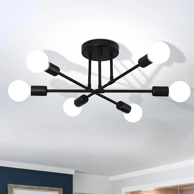 Modern Black Semi-Flush Ceiling Light