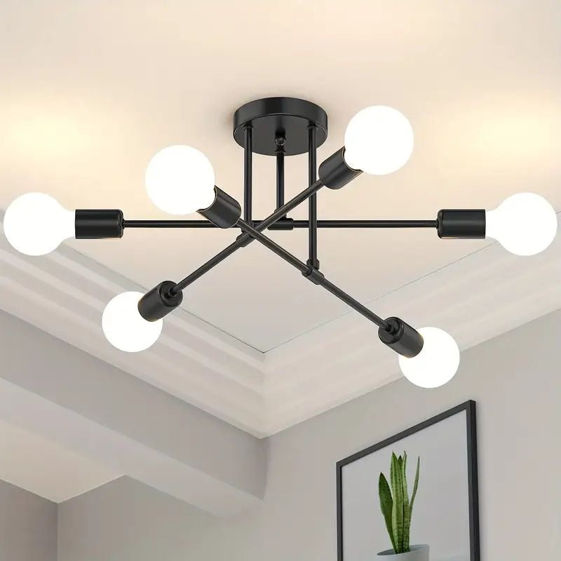 Modern Black Semi-Flush Ceiling Light