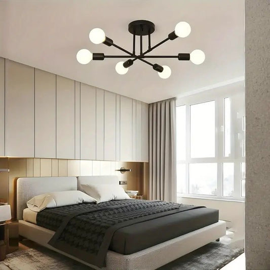 Modern Black Semi-Flush Ceiling Light