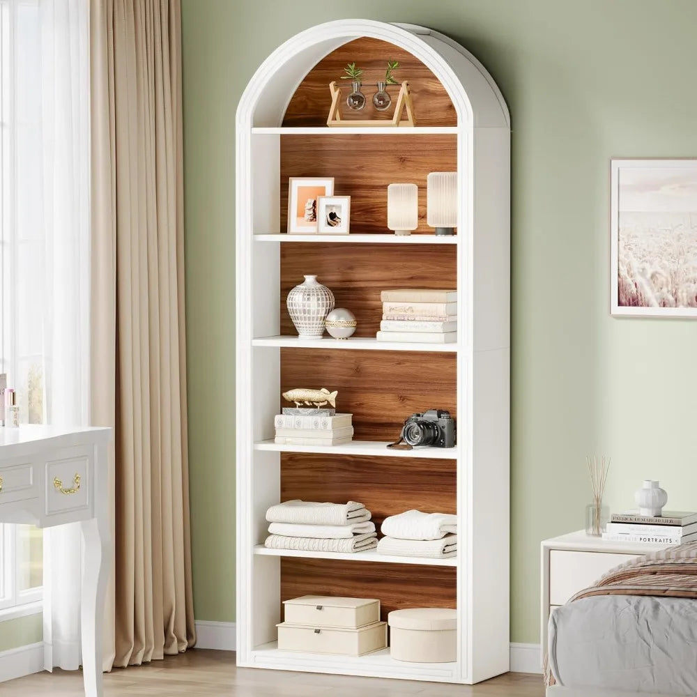 Tribesigns 6-Tier Arched Bookshelf