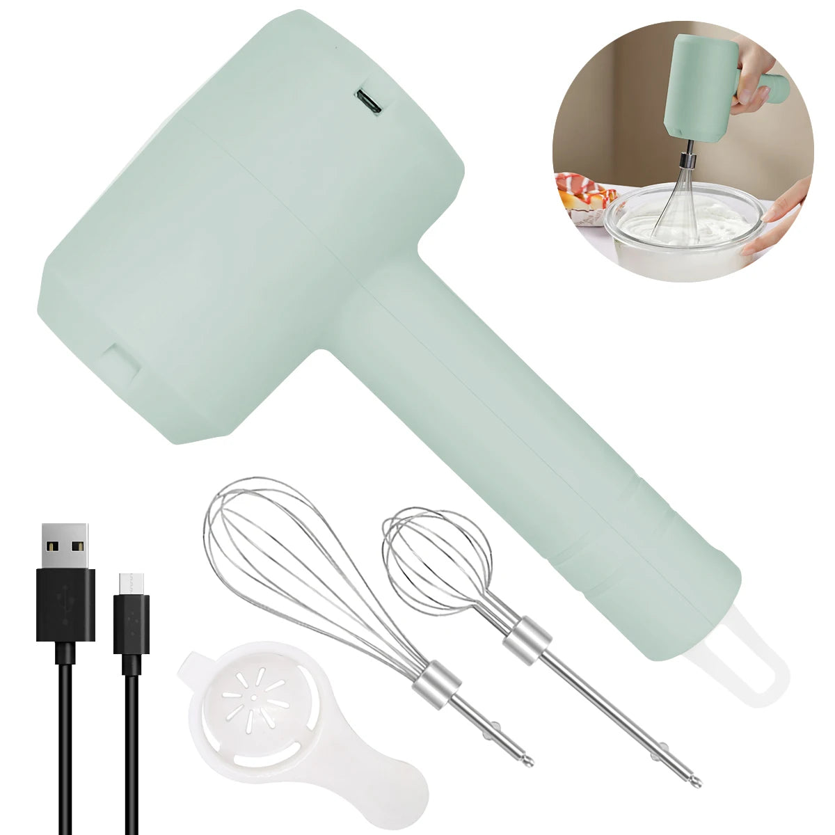 Electric Milk Frother & Whisk – 3-Speed Portable