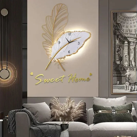 Luxury Feather Wall Clock