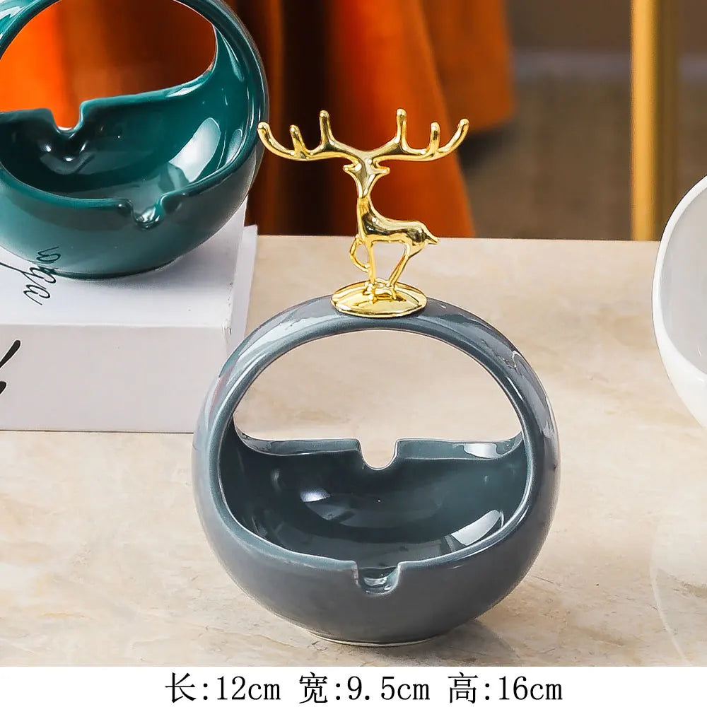 Gilded Deer Decorative Bowl