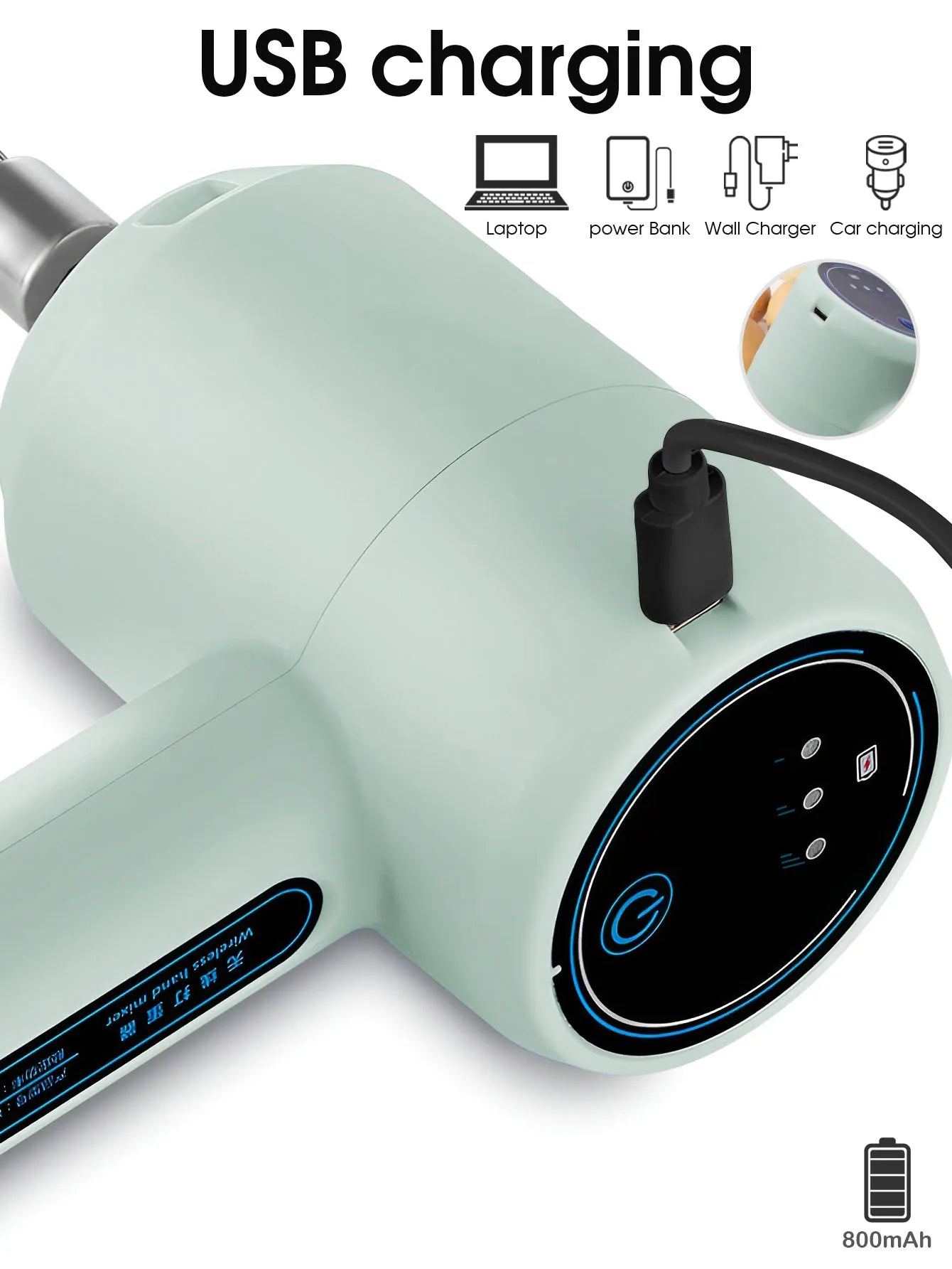 Electric Milk Frother & Whisk – 3-Speed Portable